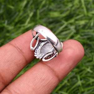 Anillo de piedra lunar hecho a mano, plata de ley 925, joyería de piedras preciosas naturales para mujer, regalo al por mayor - Product Image 3
