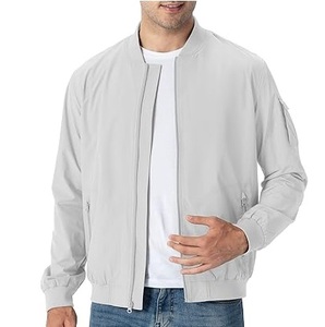New Design Turn-down Collar Front Side Pockets Thin Winter Bomber <b>Jacket</b> Plain <b>Blank</b> Men's Lightweight Bomber <b>Jackets</b> <b>Wholesale</b> - Product Image 6