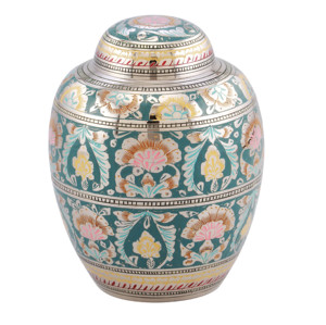 Urnas de cremación para adultos de latón de diseño multicolor de alta calidad y hermoso con urnas funerarias de metal con acabado rojo para cenizas humanas - Product Image 6