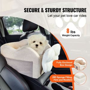 Trasportino per Animali Domestici: Sedile Rialzato per Cani da Console Centrale con Clip per Bracciolo Regolabile e Guinzaglio - Product Image 2