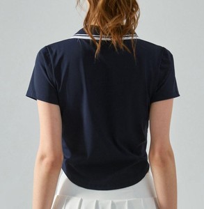 Women's White Short Sleeve Polo Shirt With Half Zipper <b>Preppy</b> Style Quick Dry Knitted Fabric Solid Color Tennis Golf <b>Top</b> - Product Image 5