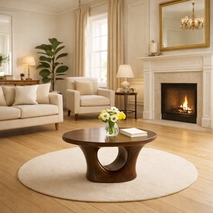 Table basse/à thé sculpturale en bois naturel écologique, style européen, faite à la main, moderne, Luxali Furniture, décoration intérieure - Product Image 5
