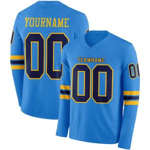 Maillot de football à manches longues pour hommes, personnalisable avec nom d'équipe, logo et positions, impression par transfert thermique/numérique, en Spandex/Polyester respirant - Product Image 6