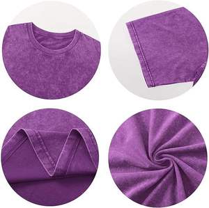 T-shirts pour hommes personnalisés, de haute qualité, en coton peigné 100% lourd, effet vieilli, délavés à l'acide, 280g, coupe droite, longueur standard - Product Image 5