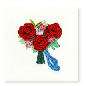 การ์ดควิลลิ่ง ดีไซน์ช่อดอกกุหลาบ งานฝีมือ การ์ดอวยพรทำมือ พร้อมซอง กระดาษศิลปะ สำหรับวันแม่ - Product Image 2