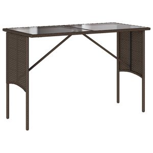 Juego de comedor de patio de 3 piezas de ratán sintético marrón con cojines, conjuntos de jardín - Product Image 6