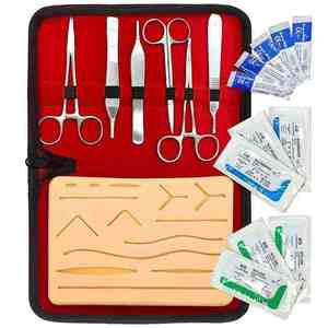 Kit de Suture Chirurgical en Acier Inoxydable avec Porte-Aiguille, Ciseaux, Pinces et Manche de Scalpel pour Plaies - Product Image 6
