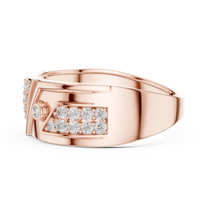 Bague classique en or rose massif 18 carats plaqué rhodium avec diamant de laboratoire taille ronde, idéale pour les fiançailles, les mariages, le quotidien et le bureau, pour homme. - Product Image 2