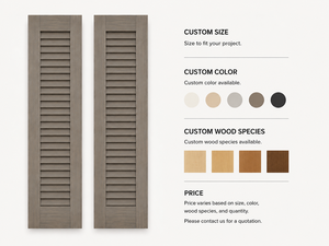Volets à persiennes en bois massif de qualité supérieure pour fenêtres et portes d'armoires Volets en bois massif élégants, durables et fonctionnels - Product Image 3