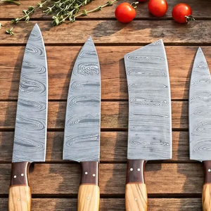 LEGACY BLADES Premium Damascus Kitchen <b>Knife</b> <b>Set</b> Full Tang Chef <b>Knives</b> Natural Wood Handle Razor <b>Sharp</b> Sustainable Durable - Product Image 2
