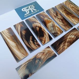 Plaques de manche de couteau en corne de buffle à rayures dorées exotiques, panneaux de poignée pour couteaux faits main et fournitures pour artisans - Product Image 3