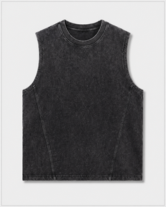 Men's Casual Summer Sleeveless Tank Top Lightweight Polyester Comfortable Loose Design Distressed <b>Stringer</b> <b>Vest</b> Button Hip Hop - Product Image 5