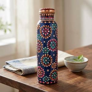 100% <b>Copper</b> <b>Drinking</b> <b>Bottle</b> Leak Proof Design Ayurvedic Water Storage Eco Friendly Reusable Travel <b>Bottle</b> 1 Liter - Product Image 6