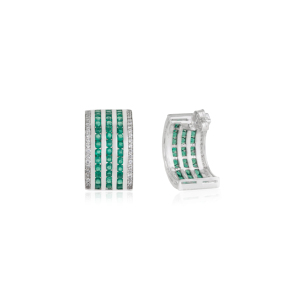 Nuevas llegadas: Pendientes de plata de ley 925 con ónix verde 100% auténtico, diseño de media aro, joyería fina para mujer. - Product Image 5