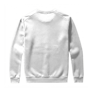 <b>Men</b> <b>White</b> Crew Neck <b>Sweatshirt</b> Plain Long Sleeve Cotton Fleece Pullover Casual Winter Warm Oversized Custom Streetwear Sweat - Product Image 2