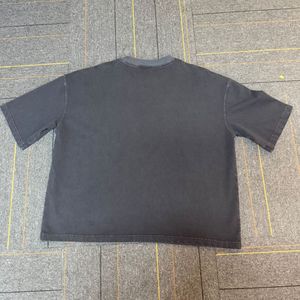 เสื้อยืดสตรีทแวร์ทรงบ็อกซี่ผ้าคอตตอนหนานุ่ม โอเวอร์ไซส์ สไตล์ลำลอง ลุคยูร์เบิ้น คอริบ  ผ้าฟอกสี  เสื้อเปล่าสำหรับงานสกรีน - Product Image 2