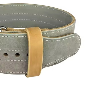 Cinturón de Levantamiento de Pesas Personalizado de Cuero Genuino de Ante con Hebilla de Acero de Una Sola Punta Color Plata para Powerlifting - Product Image 5