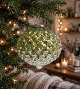 Boule de Noël en verre miroir de haute qualité, décoration suspendue pour arbre, faite à la main, écologique, personnalisable en couleur, pour les fêtes - Product Image 3