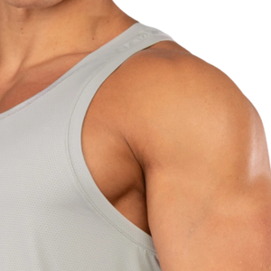 Camiseta sin mangas para hombre, color gris nube, ultraligera, para gimnasio, entrenamiento, correr, fitness, OEM, al por mayor - Product Image 6