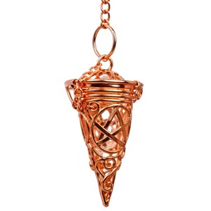 Pendentif Feng Shui en forme de cône poli or rose pour la guérison énergétique, la divination et l'art écologique - Vente en gros - Product Image 5