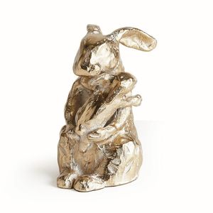 Sculpture décorative de lapin en aluminium moulé, élégante statue d'animal en métal pour jardin, pelouse, patio, décoration intérieure - Product Image 3