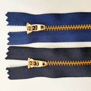Fermeture éclair métallique en laiton pour jeans, accessoires de vêtements en gros, fermeture éclair personnalisée à extrémité fermée pour jeans - Product Image 2