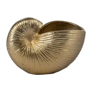 Vase à fleurs artisanal en aluminium 6x4x4 pouces, décoration côtière, centre de table de mariage - Product Image 5