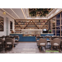 Design d'intérieur graphique pour boulangerie, café, ensemble de meubles de café personnalisés, mobilier de café contemporain, ensemble table et chaises