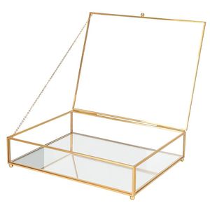 Customized Metal & Glass Storage <b>Box</b> With Metal Frame For Jewelry Organizers And Decorative Use - Product Image 4