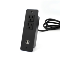 Prise de courant encastrable de bureau avec 2 ports USB PD 20W et 2 prises ABS, prise US, pour canapés et tables