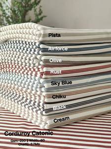 Tissu en velours côtelé rayé en coton, 250 g/m², largeur 60 cm, pour lit, canapé, plage, décoration - Product Image 2