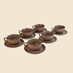ชุดถ้วยชาเนื้อเนียนละเอียด 6 ใบ คอลเลกชันเครื่องใช้บนโต๊ะอาหารลายวน - Product Image 3