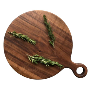 Pelle à pizza ronde créative avec poignée en corde, design vintage, planche à pizza en bois d'acacia et plateau de service pour la cuisine - Product Image 3