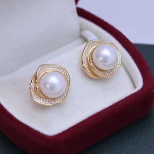 Pendientes de Perlas Naturales Redondas Blancas de Agua Dulce de 10-11 mm para Mujer, Plata de Ley S925 con Incrustaciones de Circonita, Resistentes y Elegantes - Product Image 2