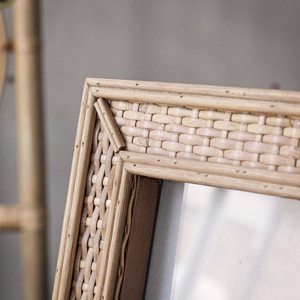 Decorative Arabic Home Rattan <b>Picture</b> <b>Frame</b> Handmade Cane Wood Photo <b>Frame</b> Rustic Farmhouse Home Accent Eco-Friendly - Product Image 2