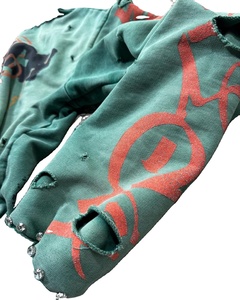 Sweatshirts à capuche personnalisés pour hommes 500Gsm Heavyweight Streetwear Style Vintage Double Couche Sun Faded Distressed Acid Wash Hoodie - Product Image 6