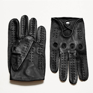 Speed One Sports Unisex All Seasons Windproof Leather <b>Driving</b> <b>Gloves</b> Fleece Lined Warm Touchscreen Fingers Hand Grips for - Product Image 2