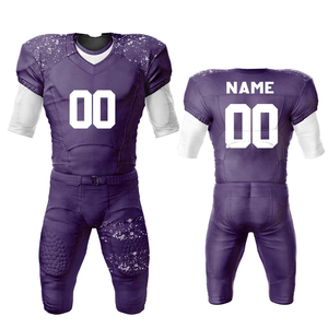 ชุดยูนิฟอร์มอเมริกันฟุตบอลผ้าโพลีเอสเตอร์ทนทานสำหรับผู้ใหญ่ แขนสั้น ไซส์ใหญ่ ชุดกีฬา ชุดทีมแบบกำหนดเองได้ - Product Image 1