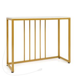 Consolle in Legno Stile Costiero Tradizionale da 99 cm con Stazione di Ricarica Integrata, Tavolo Stretto per Ingresso con Porte USB e Type-C - Product Image 3