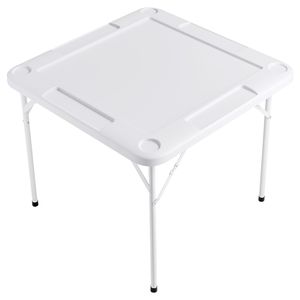 Table de Mahjong pour 4 joueurs - Table pliante carrée avec 4 porte-gobelets et 4 plateaux à jetons, table de jeu de dominos portable - Product Image 6