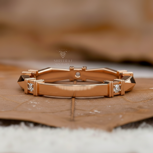 Bague minimaliste pour femme en or massif 14 carats avec diamant de laboratoire et sertissage barre, idéale pour mariage, fiançailles et cadeau d'anniversaire - Product Image 3