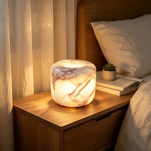 Lampe de table en marbre, lumière d'ambiance miniature, lampe de chevet décorative pour la maison, le bar, la villa - Product Image 6