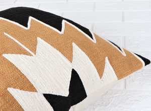 Hand Tufted Texture Boho Black and Mustard Yellow Patchwork <b>Cushion</b> <b>Cover</b> Handmade Decorative Pillow Case for Sofa Bedroom Livin - Product Image 3