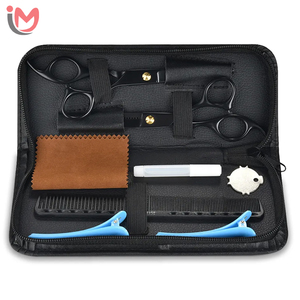 Kit de ciseaux de coiffure en acier inoxydable, 4 pièces, ciseaux de coupe de cheveux, ensemble de coupe de cheveux pour barbier, vente en gros OEM - Product Image 3