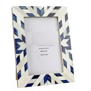 Cadre photo personnalisé en incrustation d'os avec corne et bois de résine, couleur et taille personnalisées incluses - Product Image 4