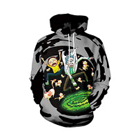 Sweat-shirt à capuche pour homme avec imprimé de dessin animé Rick et Morty, coupe classique, vêtement décontracté pour l'automne, impression par transfert par sublimation