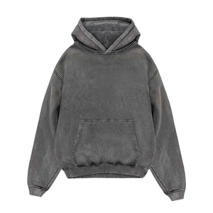 Sweat à capuche en coton 100% de haute qualité pour homme, effet délavé, idéal pour l'hiver - Conception personnalisée, imperméable, prix bas, faible MOQ - Product Image 2