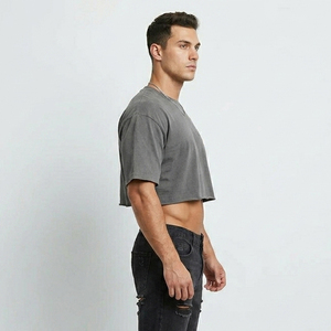T-shirts amples gris pour hommes – Style décontracté, manches courtes, coupe boxy, style urbain estival - Product Image 2