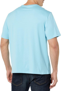 Men's Black Short Sleeve Cotton <b>T</b>-<b>Shirt</b> <b>With</b> Chest <b>Pocket</b> Regular Fit Casual Jersey Knit O-Neck Solid Color - Product Image 5