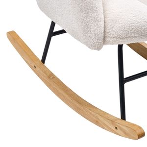 Sedia a dondolo imbottita in tessuto Teddy con schienale alto, sedia a dondolo per cameretta con seduta morbida e capacità di carico di 250 libbre. - Product Image 5